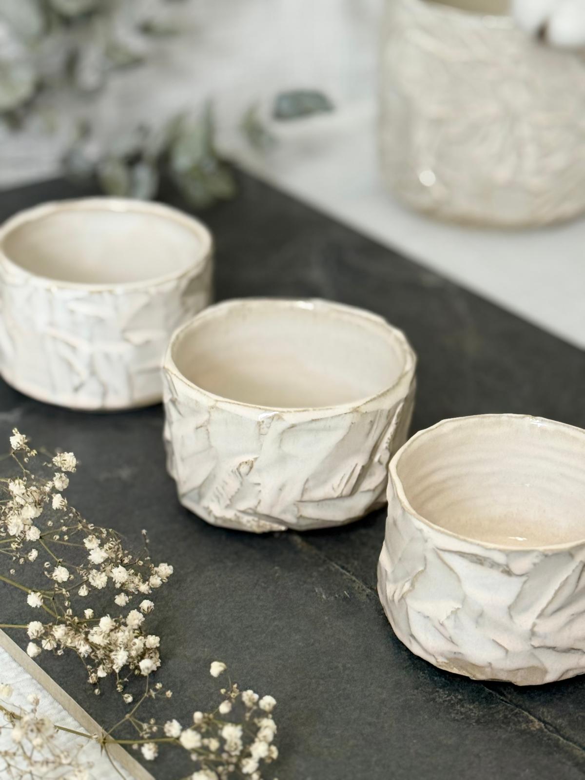 Bol Inspiration Chawan en grès & kurinuki Rose Poudré