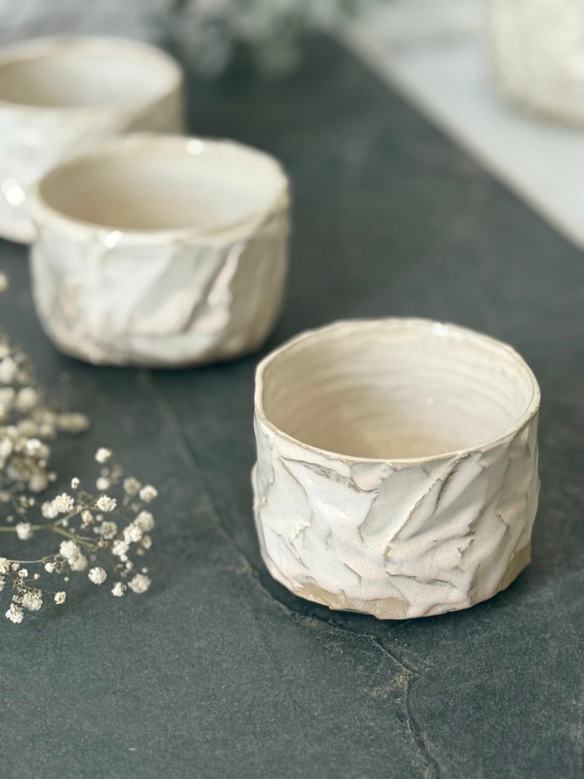 Bol Inspiration Chawan en grès & kurinuki Rose Poudré