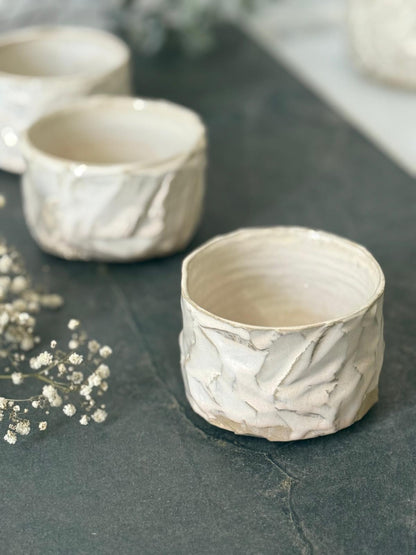 Bol Inspiration Chawan en grès & kurinuki Rose Poudré