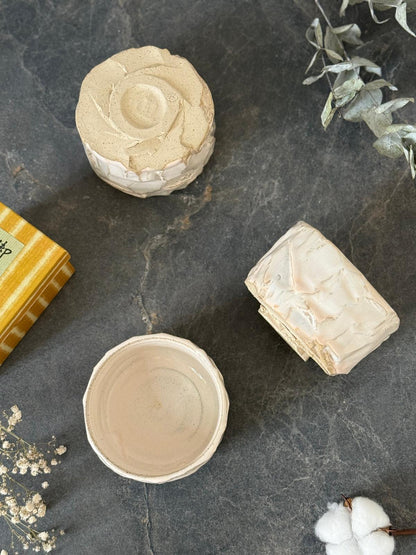 Bol Inspiration Chawan en grès & kurinuki Rose Poudré