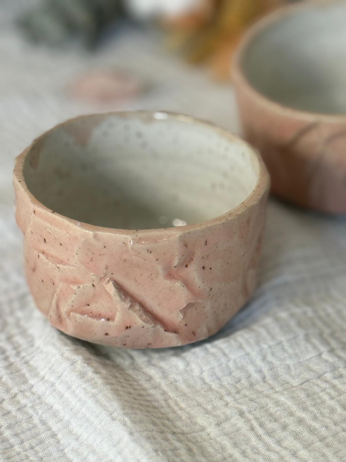Bols Inspiration Chawan en grès & kurinuki Rosé (lot de 2)