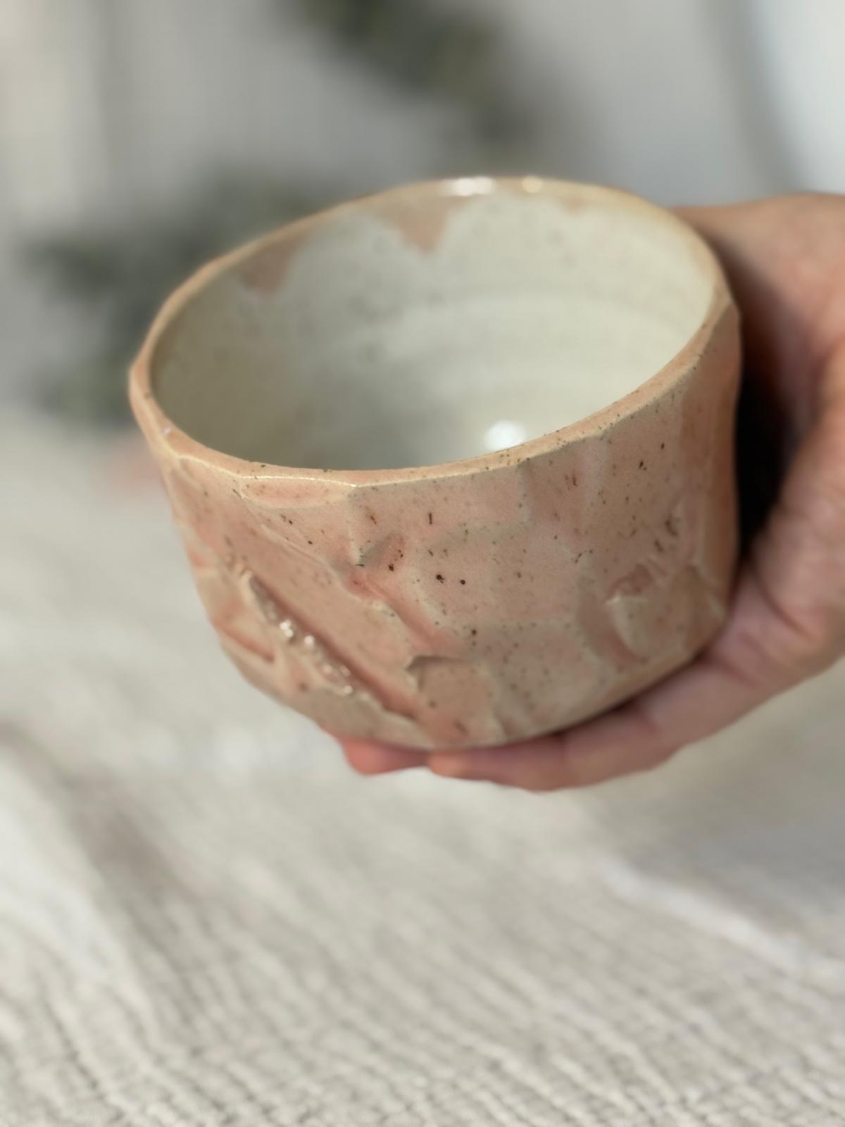 Bols Inspiration Chawan en grès & kurinuki Rosé (lot de 2)